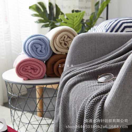 跨境针织毯午睡毯线毯桂花针针织毯子工厂现货沙发毯毛毯-阿里巴巴